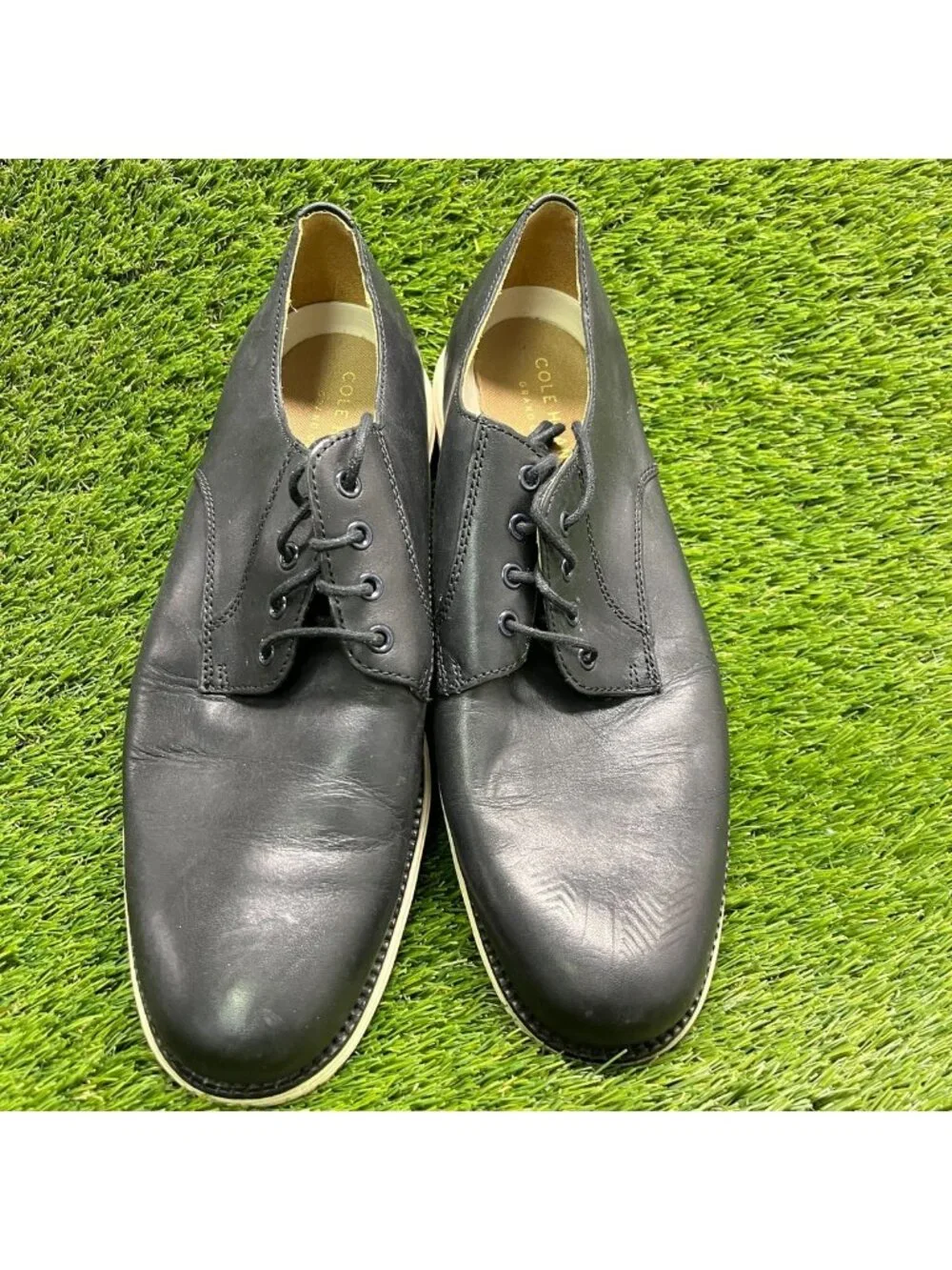 Cole Haan OriginalGrand Mens Size 11 Black Casual Leather Plain Toe Oxford Shoes
